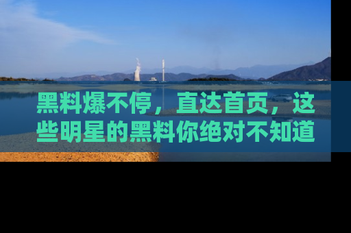 黑料爆不停，直达首页，这些明星的黑料你绝对不知道！