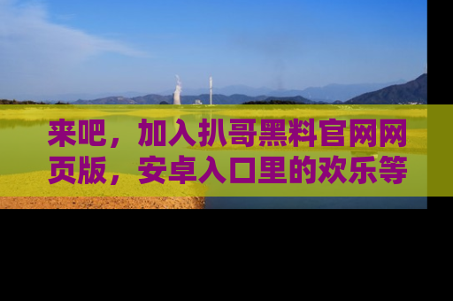 来吧，加入扒哥黑料官网网页版，安卓入口里的欢乐等着你！