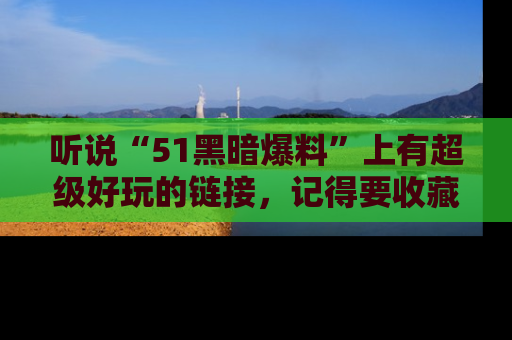 听说“51黑暗爆料”上有超级好玩的链接,记得要收藏哦!