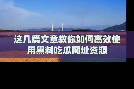 这几篇文章教你如何高效使用黑料吃瓜网址资源