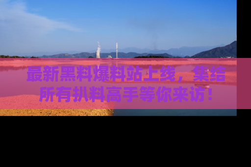 最新黑料爆料站上线,集结所有扒料高手等你来访!